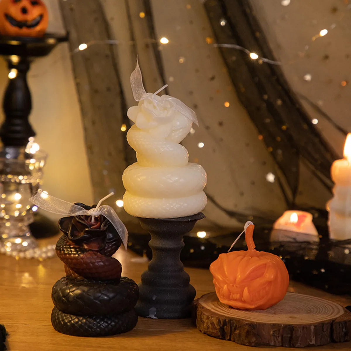 Halloween Cool Style Snake Ghost Soybean Mixed Wax Candle