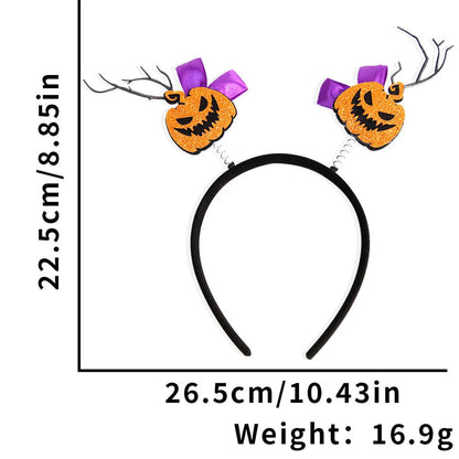 Halloween Cute Funny Pumpkin Spider Bow Knot Plastic Plush Party Festival Costume Props Decorative Props