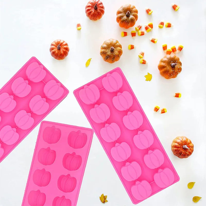 Halloween Cute Pumpkin Red Heart Silica Gel Kitchen Molds 3 Pieces Set 4 Pieces Set 6-Piece Set