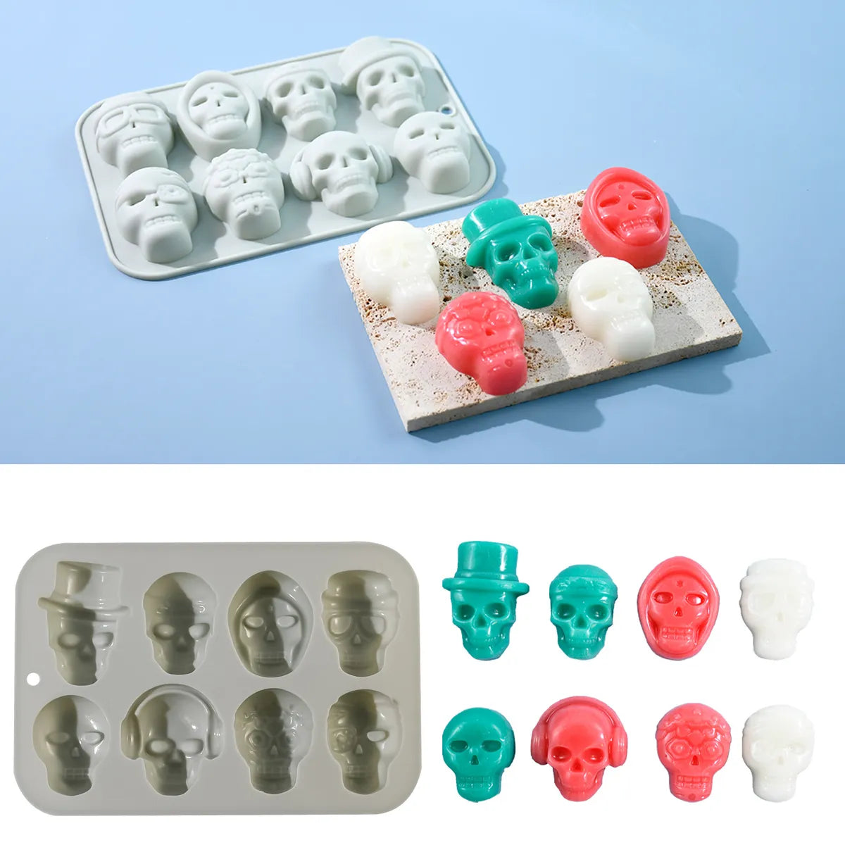 Halloween Cute Skull Silica Gel Kitchen Molds 1 Piece