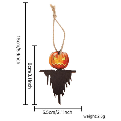 Halloween Cute Zombie Ghost Skull Wood Party Festival Hanging Ornaments