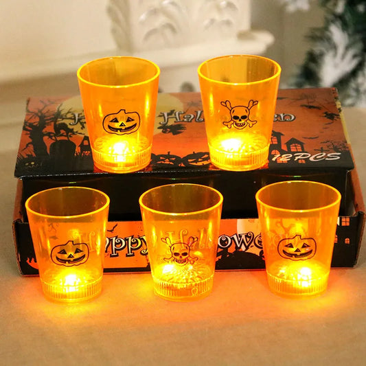 Halloween Candle The Lamp Cup Electronic Luminous Cup Halloween Props Atmosphere Venue Layout