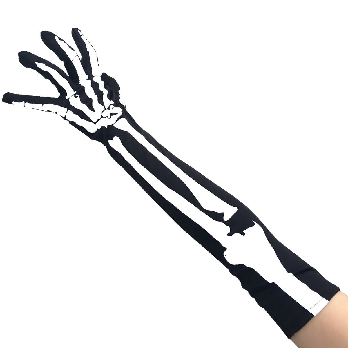 Halloween Skull Gloves Long Performance Props Costume