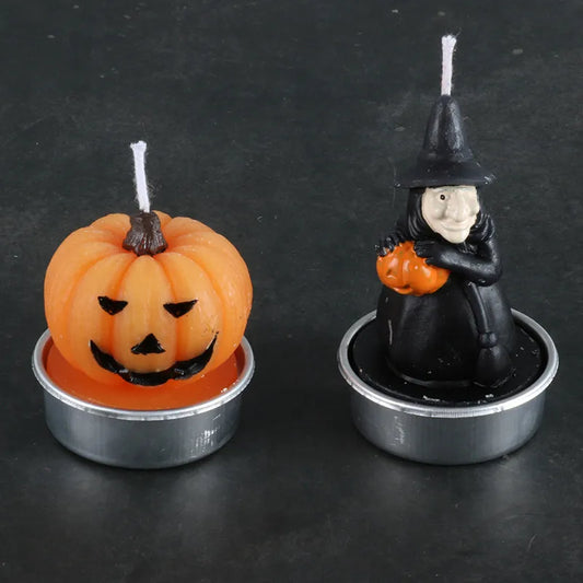 Halloween Funny Cool Style Human Pumpkin Emoji Face Paraffin Party Festival Candle