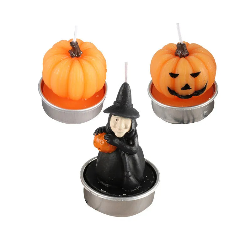 Halloween Funny Cool Style Human Pumpkin Emoji Face Paraffin Party Festival Candle