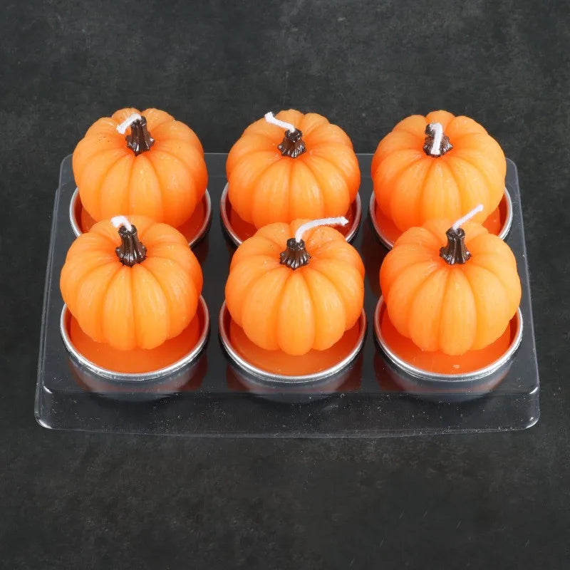 Halloween Funny Cool Style Human Pumpkin Emoji Face Paraffin Party Festival Candle