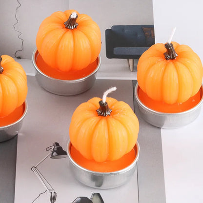 Halloween Funny Cool Style Human Pumpkin Emoji Face Paraffin Party Festival Candle