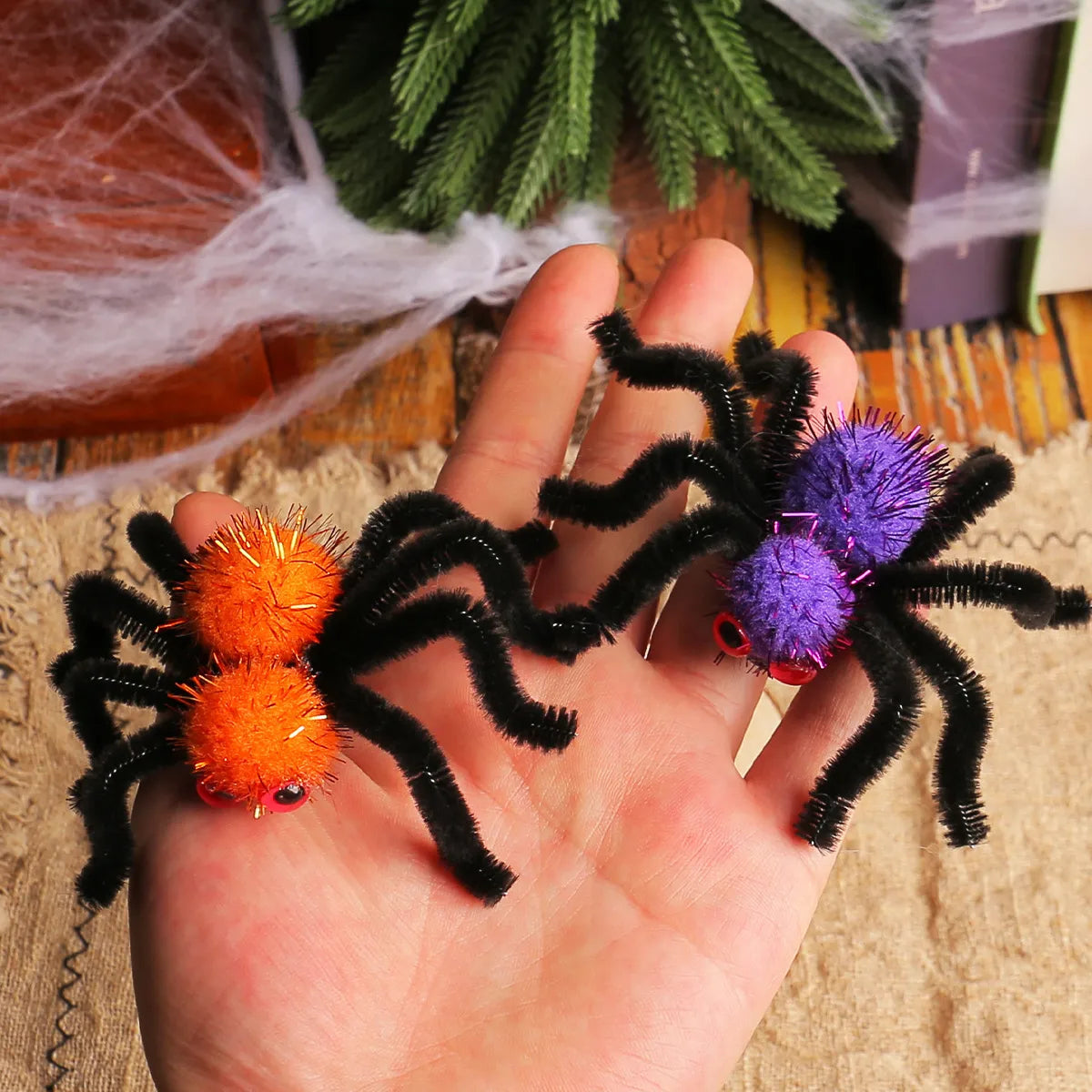 Halloween Funny Spider Hairball Iron Wire Party Festival Hairpin