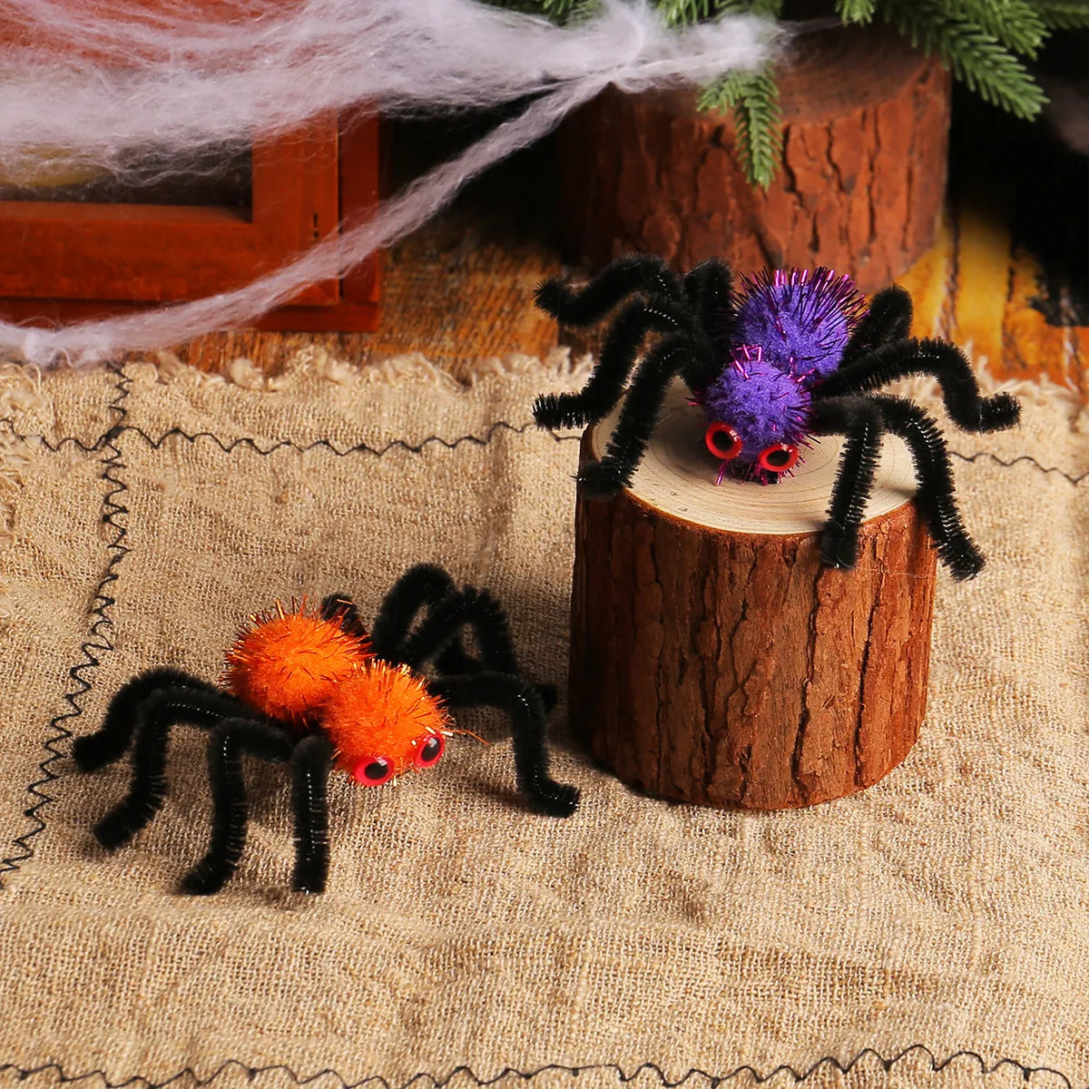 Halloween Funny Spider Hairball Iron Wire Party Festival Hairpin