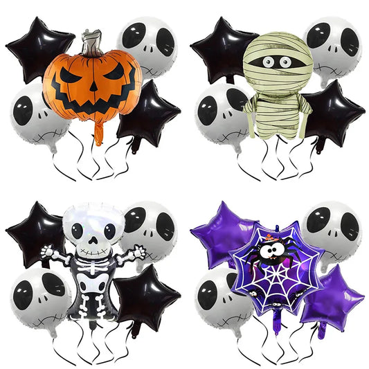 Halloween Hip-Hop Funny Pumpkin Star Skull Aluminum Film Party Festival Balloons