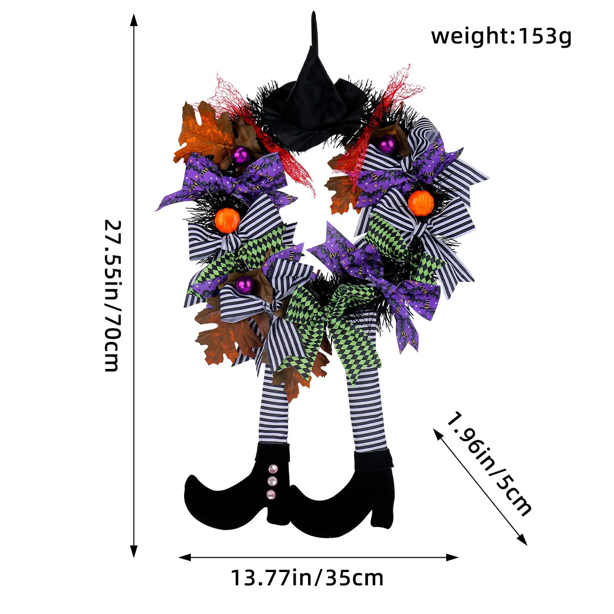 Halloween Hip-Hop Funny Witch Hat Shoe Plastic Polyester Iron Party Festival Hanging Ornaments Decorative Props Door Hanging