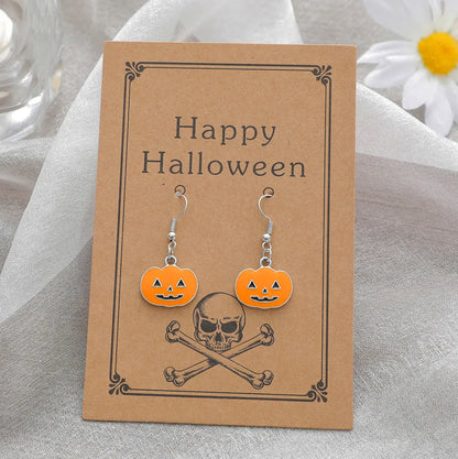 Halloween Holiday Skull Bone Festival Pumpkin Alloy Earrings