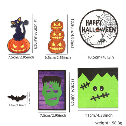 Halloween Pattern Wood Holiday Party Ornaments