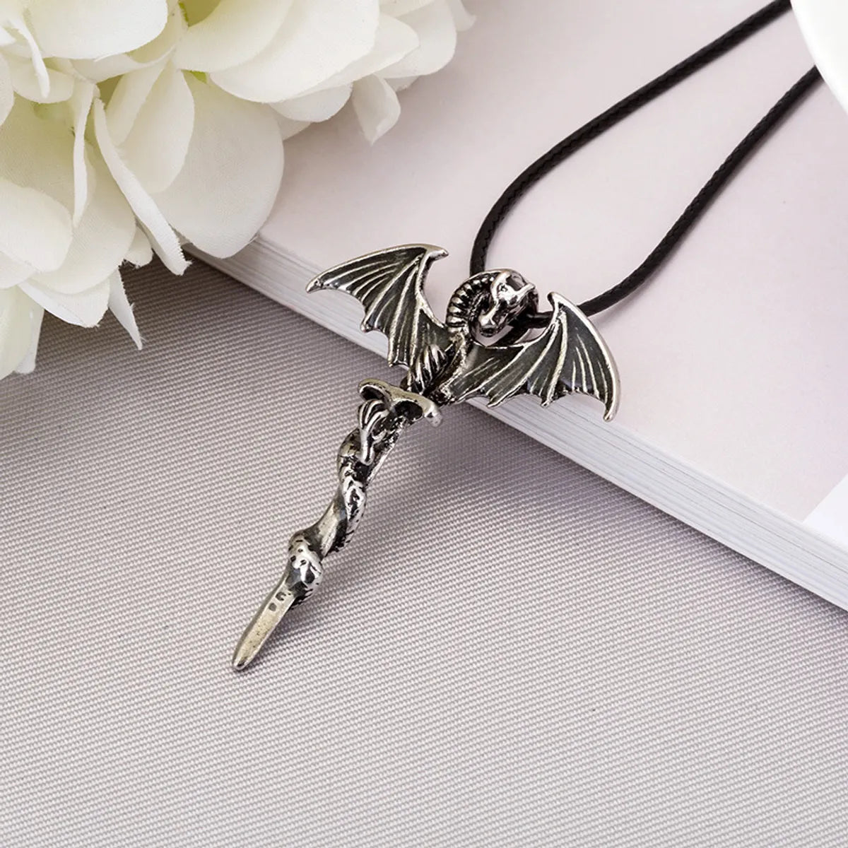 Halloween Pterodactyl Sword Luminous Leather Cord Necklace Wholesale Jewelry Gooddiy