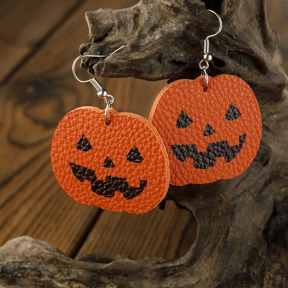 Cross-Border Independent Station Halloween Earrings Personality Pumpkin Ghost Hat Leather Earrings Halloween Ornaments