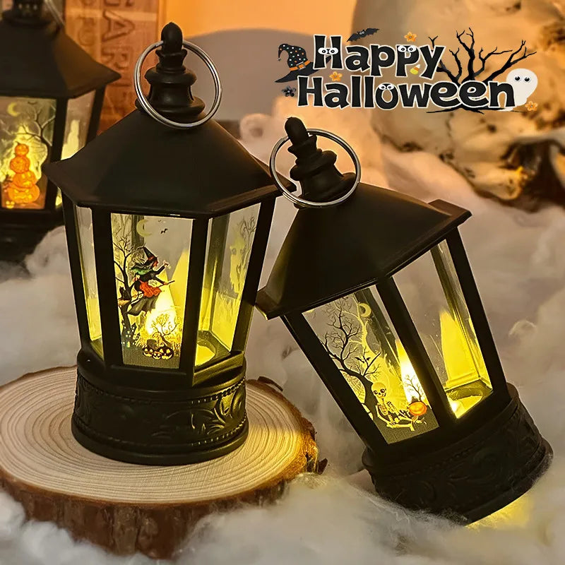 Halloween Pumpkin Light LED Electronic Candle Ghost Festival Easter Party Decoration Decoration Pagoda Wind Light Hanging