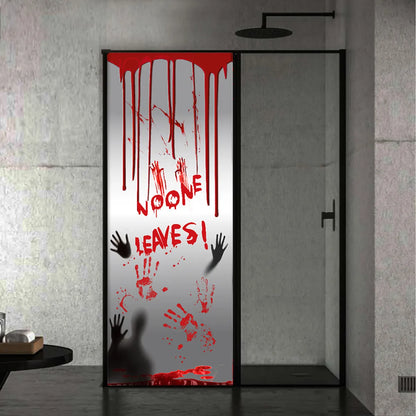 Halloween Punk Letter Palm Blood Stains PE Party Festival Door Sticker