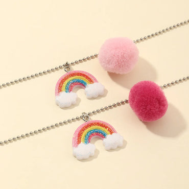 Halloween Rainbow Geometric Round Bead Chain Cute Girl Cartoon Acrylic Necklace