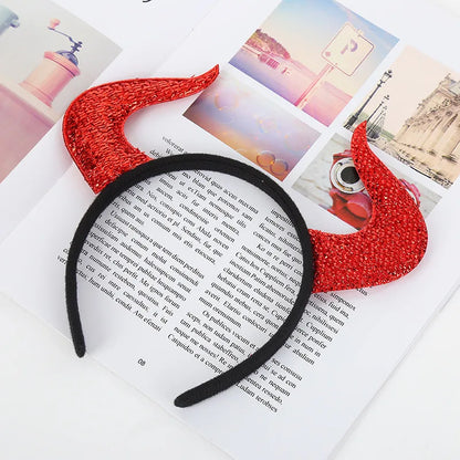 Halloween Red Small Three Prongs Horns Headband Set Decoration Wholesale Nihaojewelry