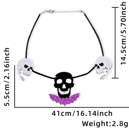 Halloween Simple Style Bat Skull Felt Cloth Holiday Daily Party Necklace