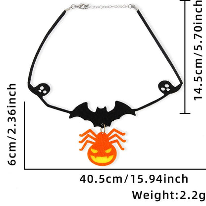 Halloween Simple Style Bat Skull Felt Cloth Holiday Daily Party Necklace