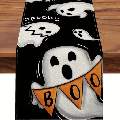 Halloween Simple Style Pumpkin Letter Ghost Linen Table Runner