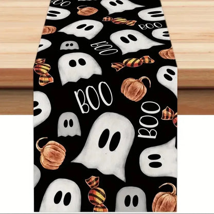 Halloween Simple Style Pumpkin Letter Ghost Linen Table Runner