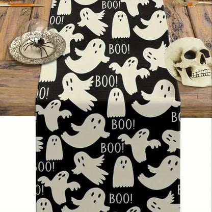 Halloween Simple Style Pumpkin Letter Ghost Linen Table Runner