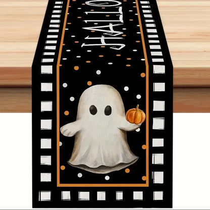 Halloween Simple Style Pumpkin Letter Ghost Linen Table Runner