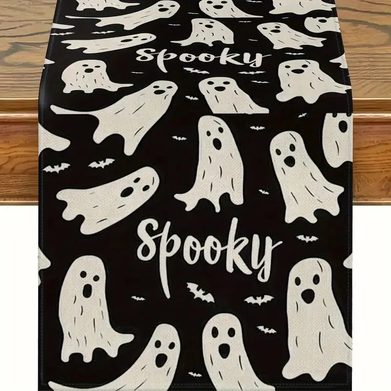 Halloween Simple Style Pumpkin Letter Ghost Linen Table Runner