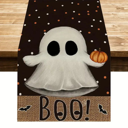 Halloween Simple Style Pumpkin Letter Ghost Linen Table Runner