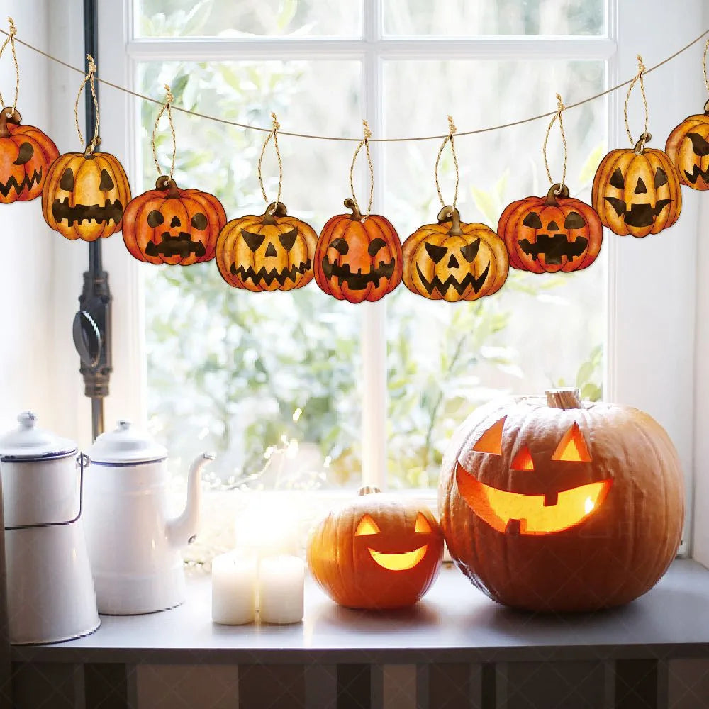 Halloween Simple Style Pumpkin Paper Holiday Banquet Party Hanging Ornaments Decorative Props