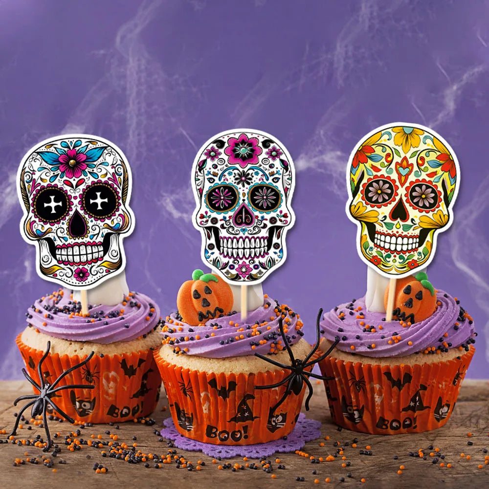 Halloween Simple Style Skull Paper Holiday Party Cake Decorating Supplies Decorative Props