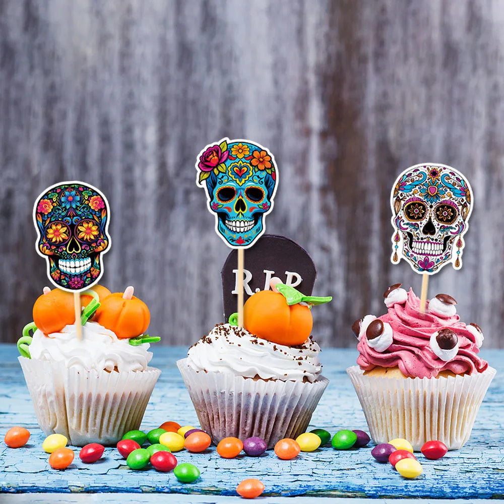 Halloween Simple Style Skull Paper Holiday Party Cake Decorating Supplies Decorative Props