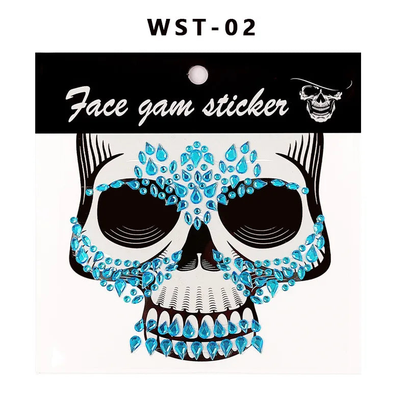 Halloween Skull Masquerade Party Tattoo Stickers