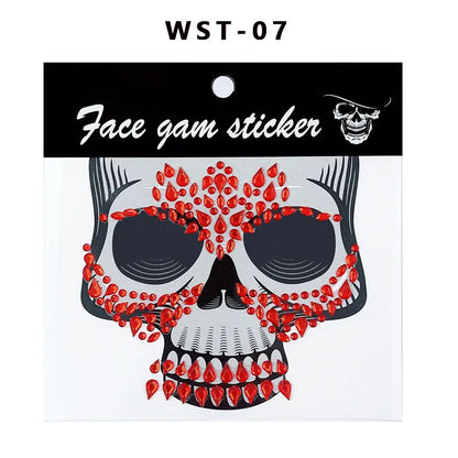 Halloween Skull Masquerade Party Tattoo Stickers