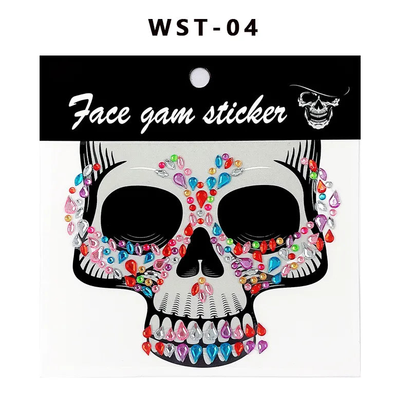 Halloween Skull Masquerade Party Tattoo Stickers