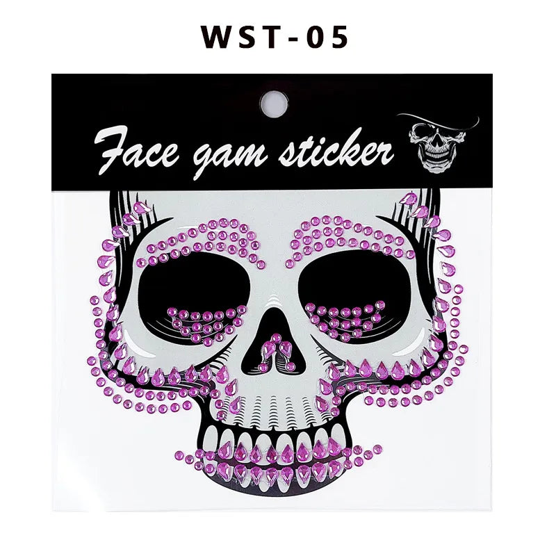 Halloween Skull Masquerade Party Tattoo Stickers