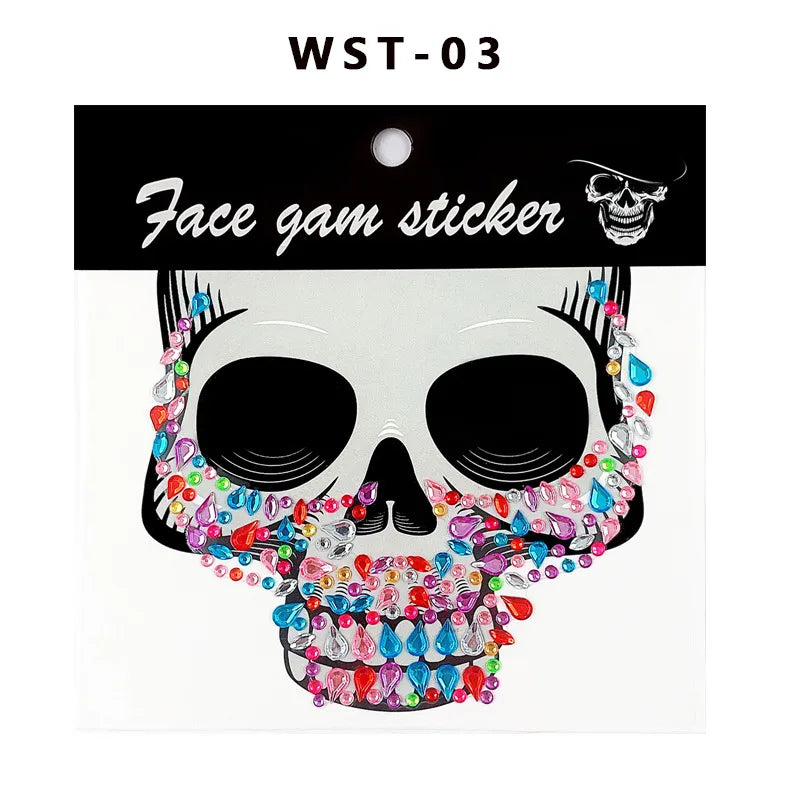 Halloween Skull Masquerade Party Tattoo Stickers