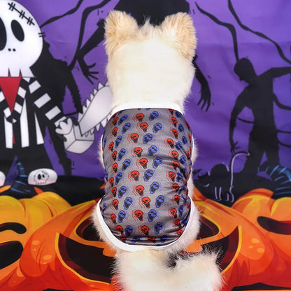 Halloween Skull Pet Clothes Puppy Dog Pumpkin Bucket Black New Cross-Border Cat Pet Costume Pumpkin Ghost