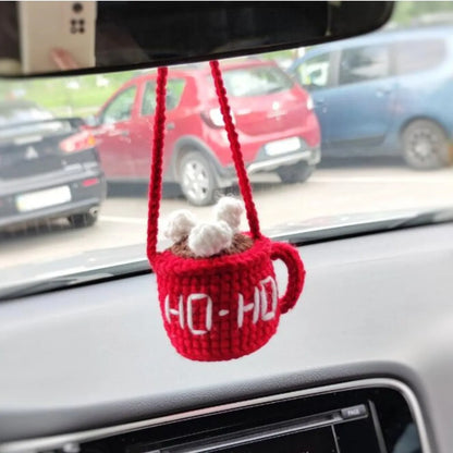 Hand-Crocheted Chlorophytum Potted Yarn Car Rearview Mirror Creative Ornament