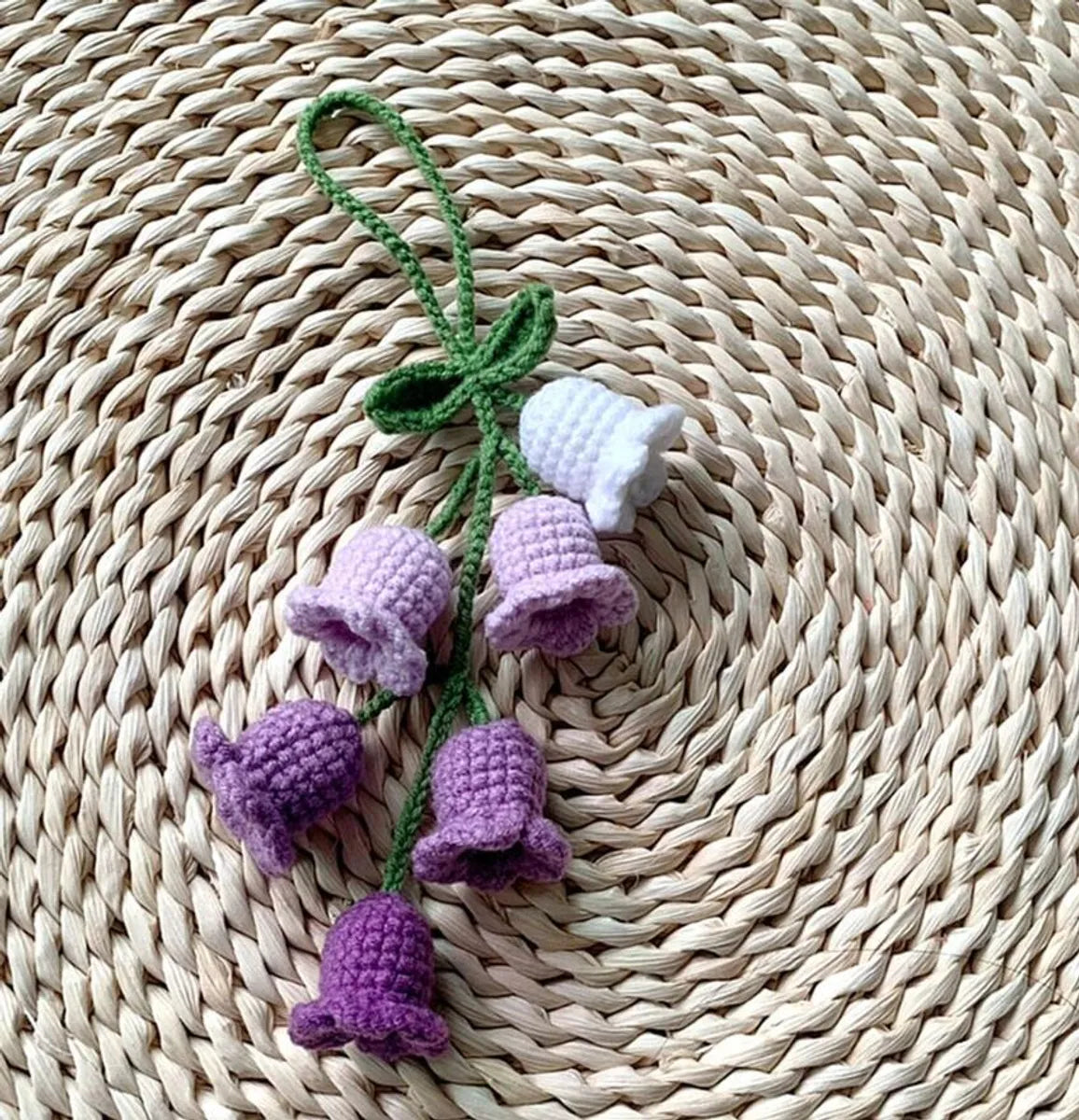 Hand-Crocheted Chlorophytum Potted Yarn Car Rearview Mirror Creative Ornament