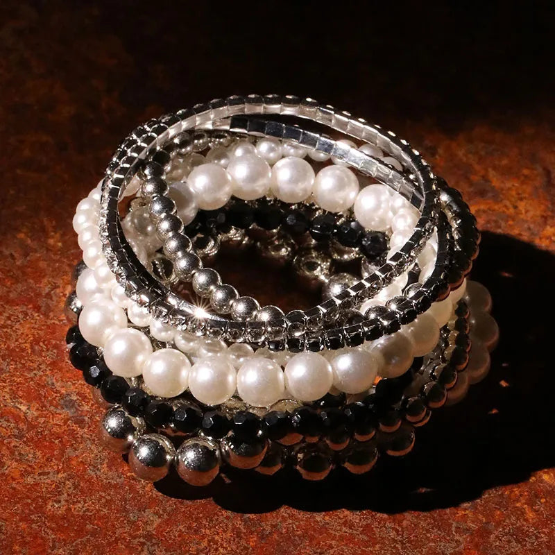 Handmade Bohemian Commute Round ABS Imitation Pearl Wholesale Bracelets