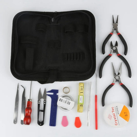 Handmade DIY Tool Multi-Function Pointed Nose Diagonal Pliers Multi-Pliers Bag Measuring Plate Tool Set