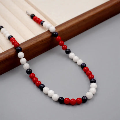 Handmade Ethnic Style Simple Style Round Stone Beaded Handmade Women'S Necklace