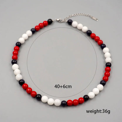 Handmade Ethnic Style Simple Style Round Stone Beaded Handmade Women'S Necklace