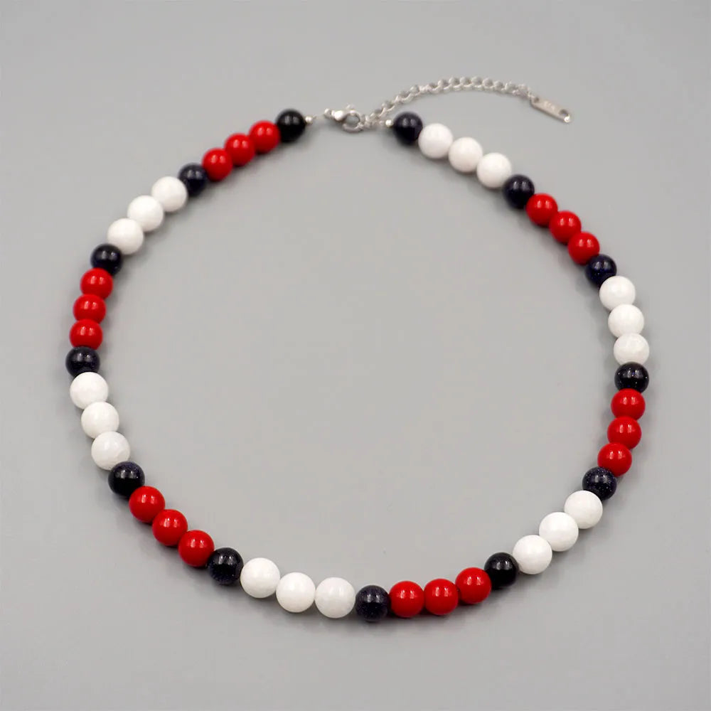 Handmade Ethnic Style Simple Style Round Stone Beaded Handmade Women'S Necklace