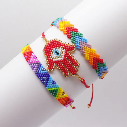 Handmade Simple Style Geometric Palm Glass Handmade Women'S Bracelets