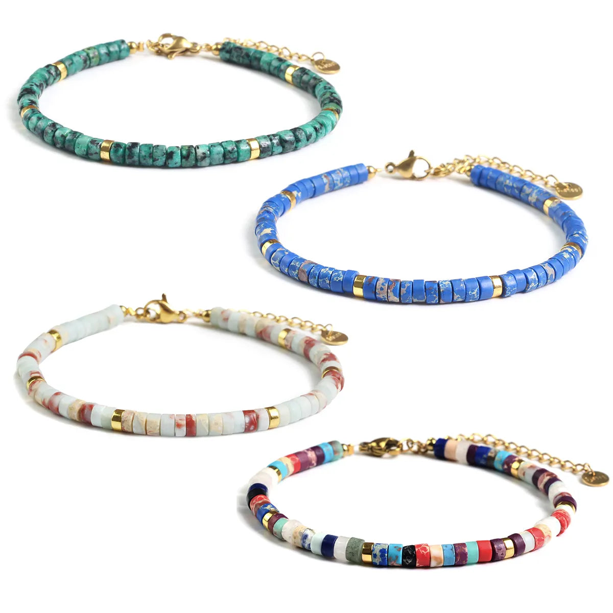 Handmade Simple Style Marble 316 Stainless Steel  Stone Wholesale Bracelets