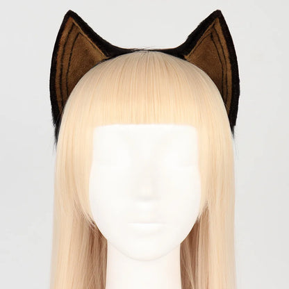 Handmade Simulation Beast Ear Cos Dixiya Cat Ear Headband Cute Plush Moving Long Exhibition Mountain Cat Ear Props